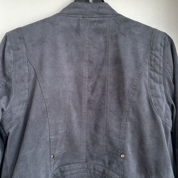 Black Swan Suede Jacket in Blue Stone - Picture 8 of 10